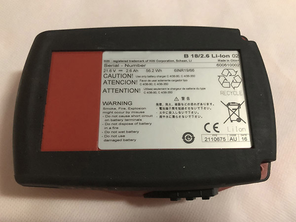 Hilti B18/2.6Ah battery