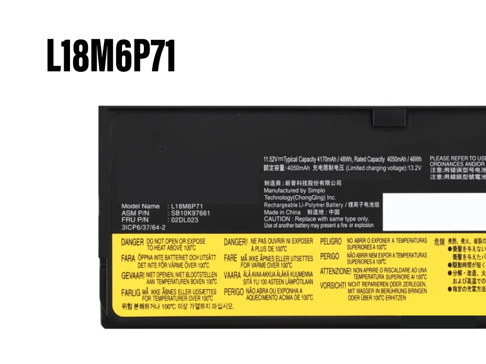 Batteri til Bærebar og notebooks L18M6P71