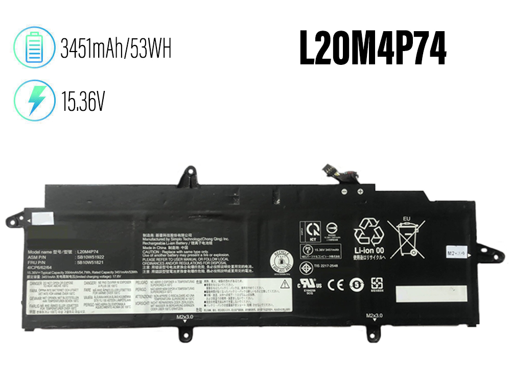Batteri til Bærebar og notebooks L20M4P74