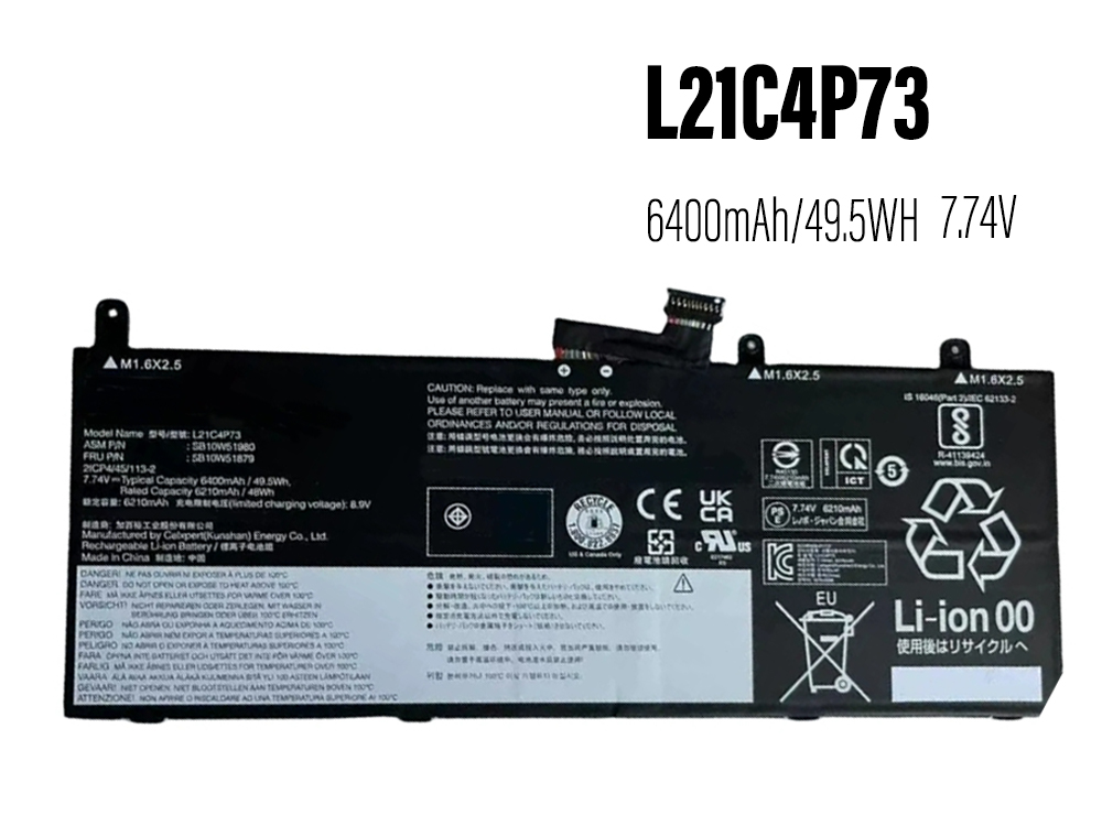 Batteri til Bærebar og notebooks L21C4P73